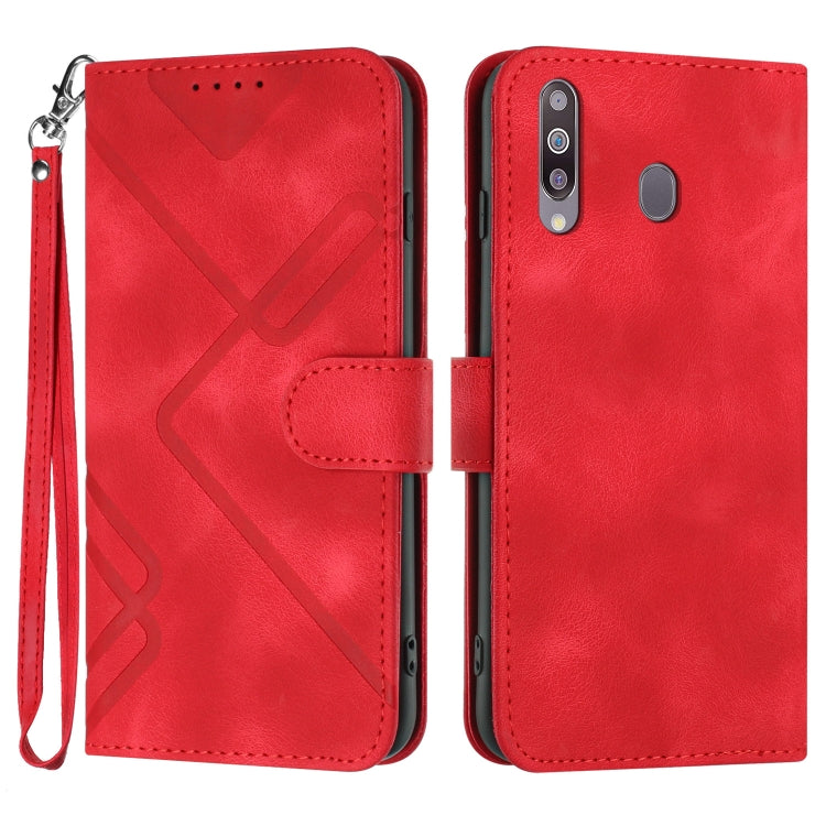 Line Pattern Skin Feel Leather Phone Case