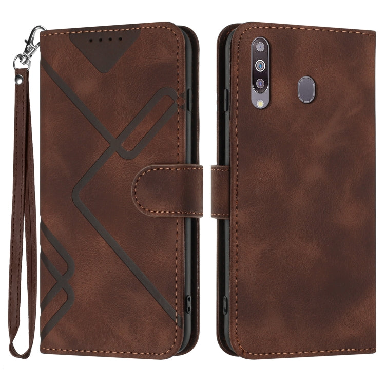 Line Pattern Skin Feel Leather Phone Case