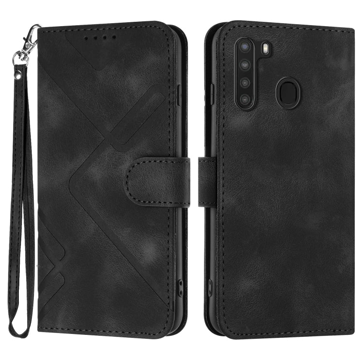 Line Pattern Skin Feel Leather Phone Case