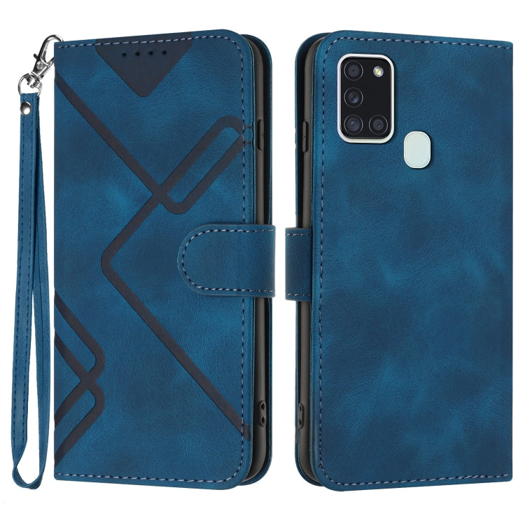 Line Pattern Skin Feel Leather Phone Case