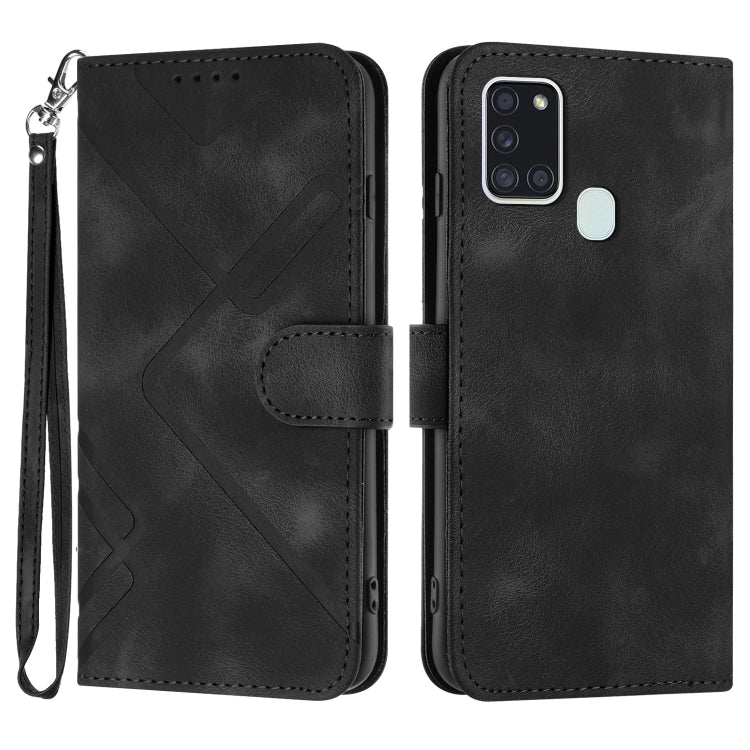 Line Pattern Skin Feel Leather Phone Case