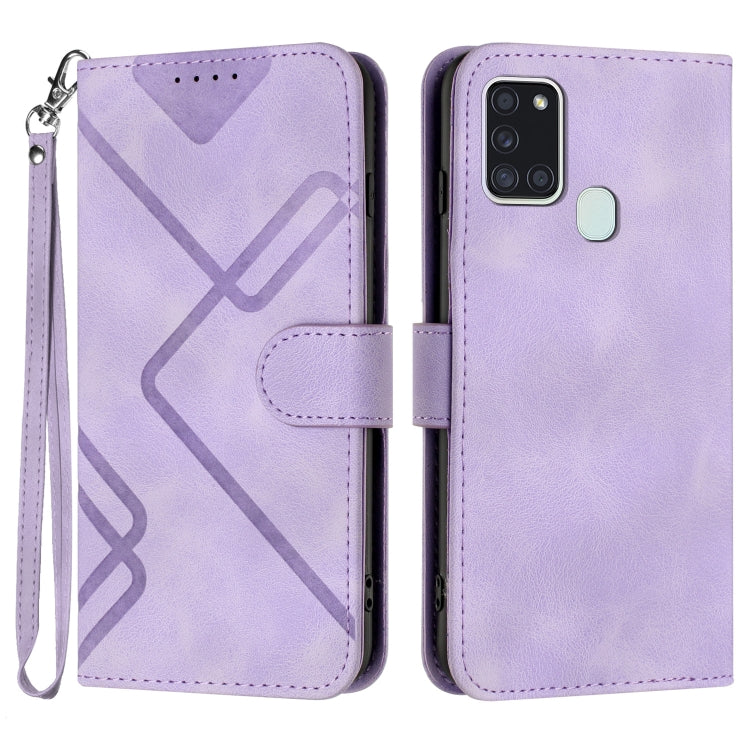 Line Pattern Skin Feel Leather Phone Case