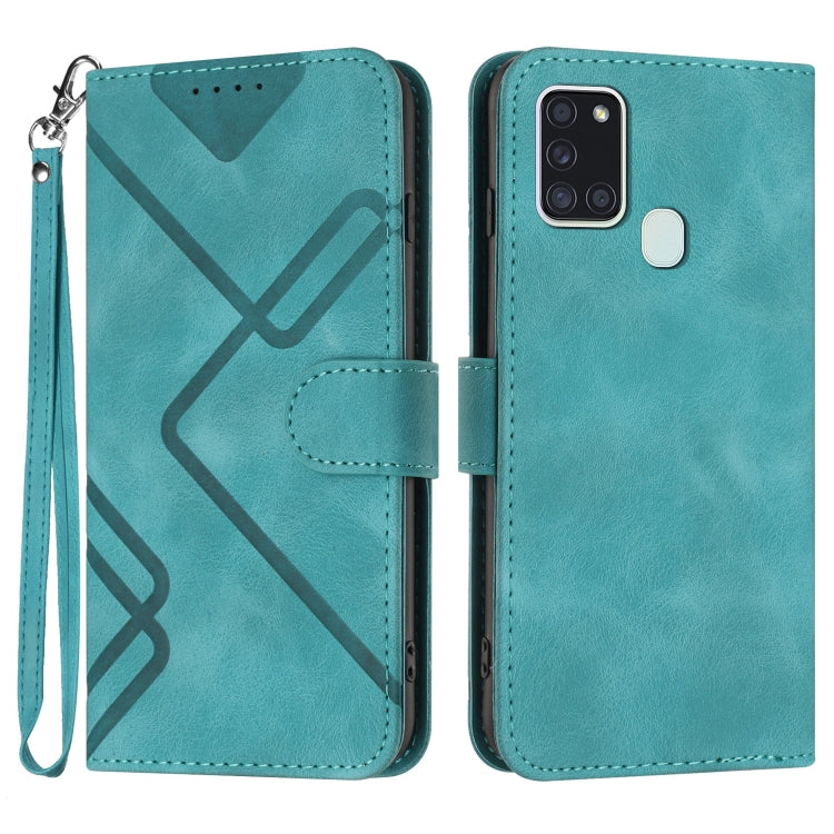 Line Pattern Skin Feel Leather Phone Case