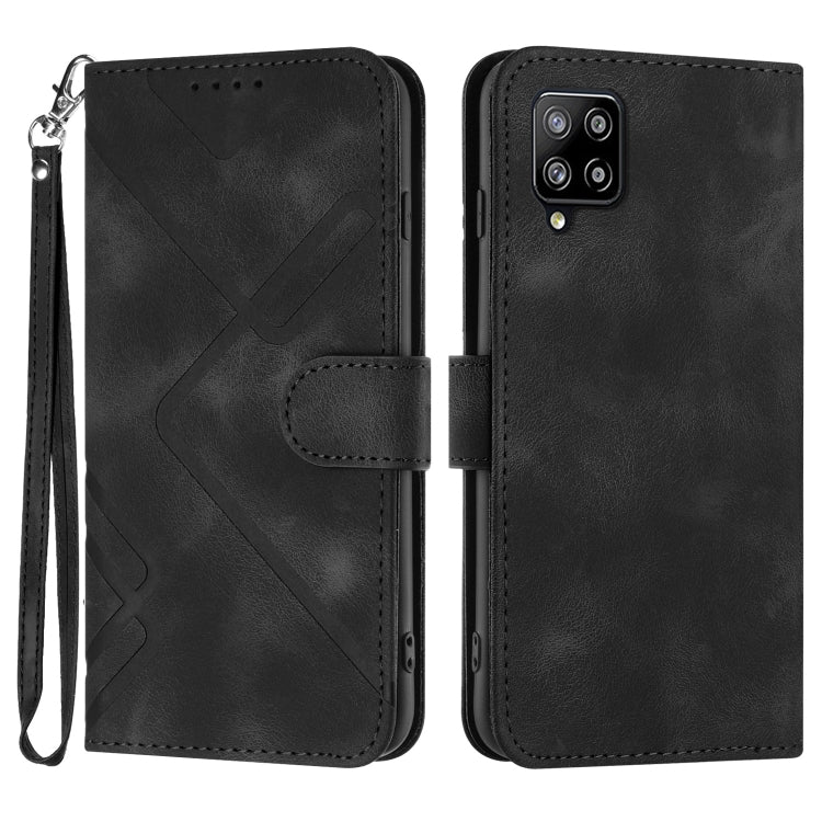 Line Pattern Skin Feel Leather Phone Case