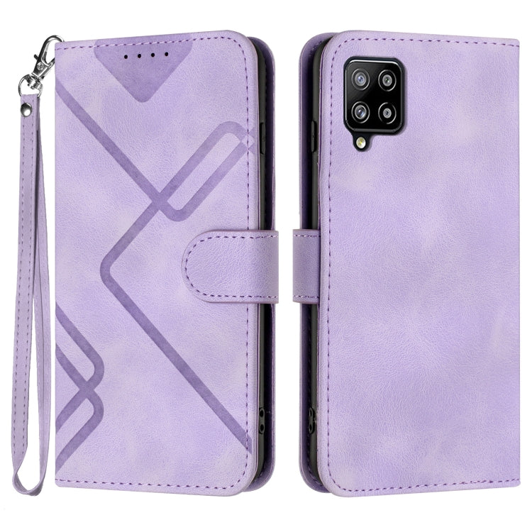 Line Pattern Skin Feel Leather Phone Case