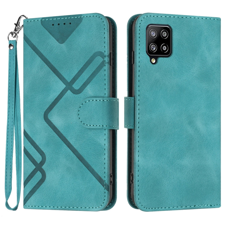 Line Pattern Skin Feel Leather Phone Case