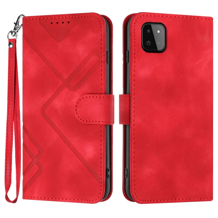 Line Pattern Skin Feel Leather Phone Case