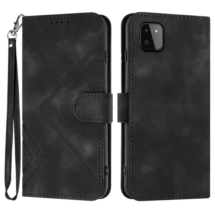 Line Pattern Skin Feel Leather Phone Case
