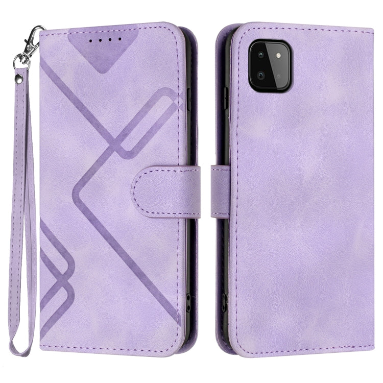 Line Pattern Skin Feel Leather Phone Case