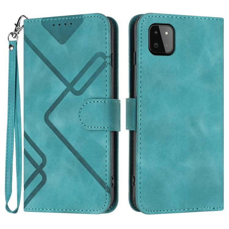 Line Pattern Skin Feel Leather Phone Case