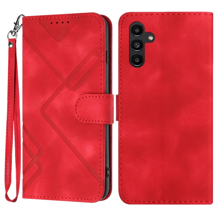 Line Pattern Skin Feel Leather Phone Case