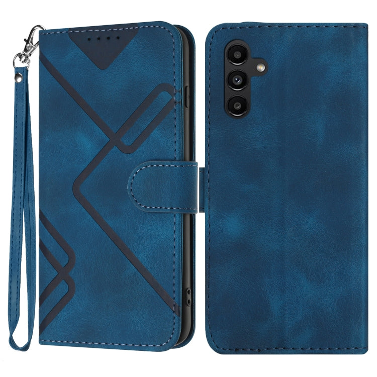 Line Pattern Skin Feel Leather Phone Case