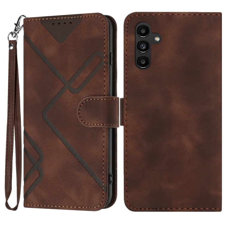 Line Pattern Skin Feel Leather Phone Case