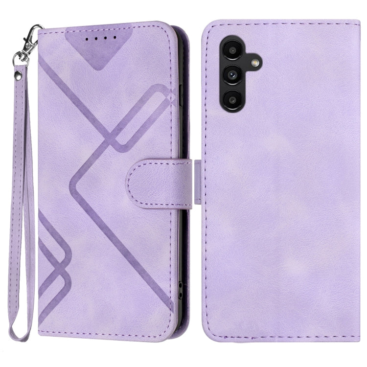 Line Pattern Skin Feel Leather Phone Case