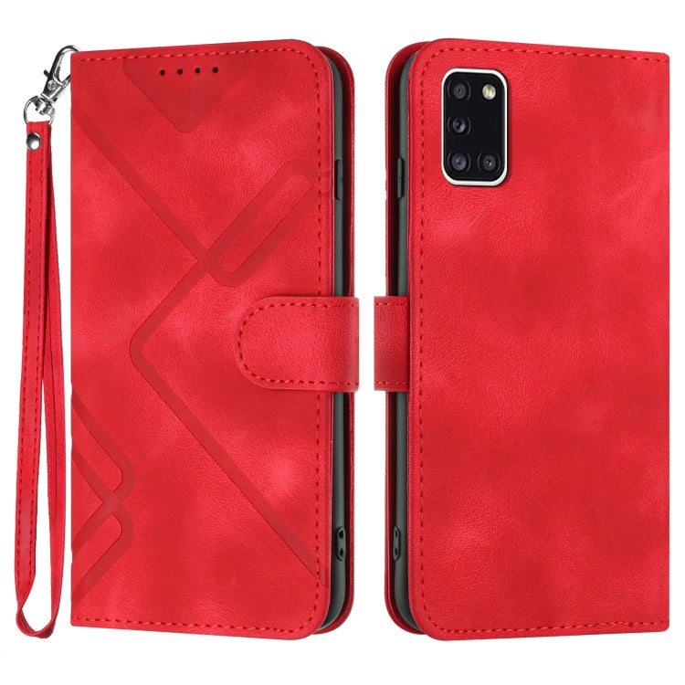 Line Pattern Skin Feel Leather Phone Case