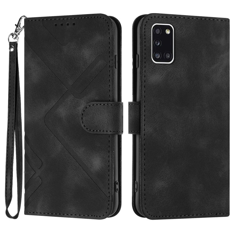 Line Pattern Skin Feel Leather Phone Case