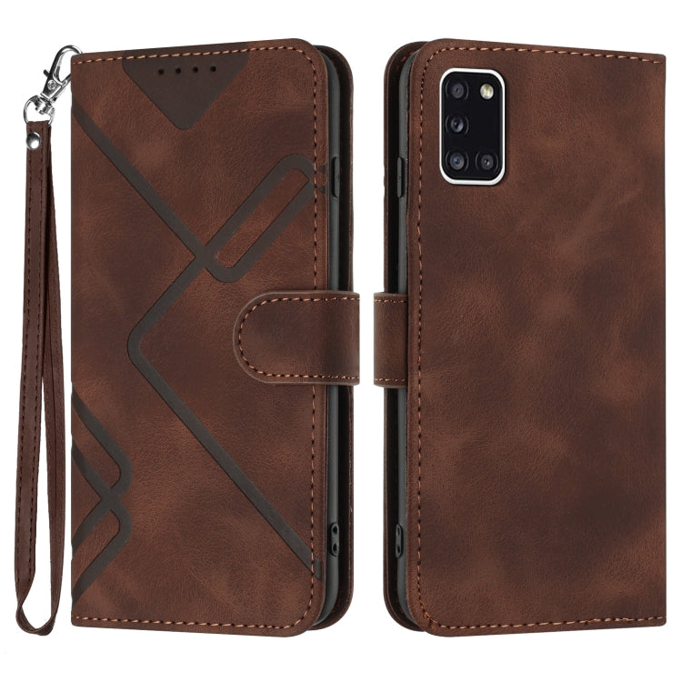 Line Pattern Skin Feel Leather Phone Case