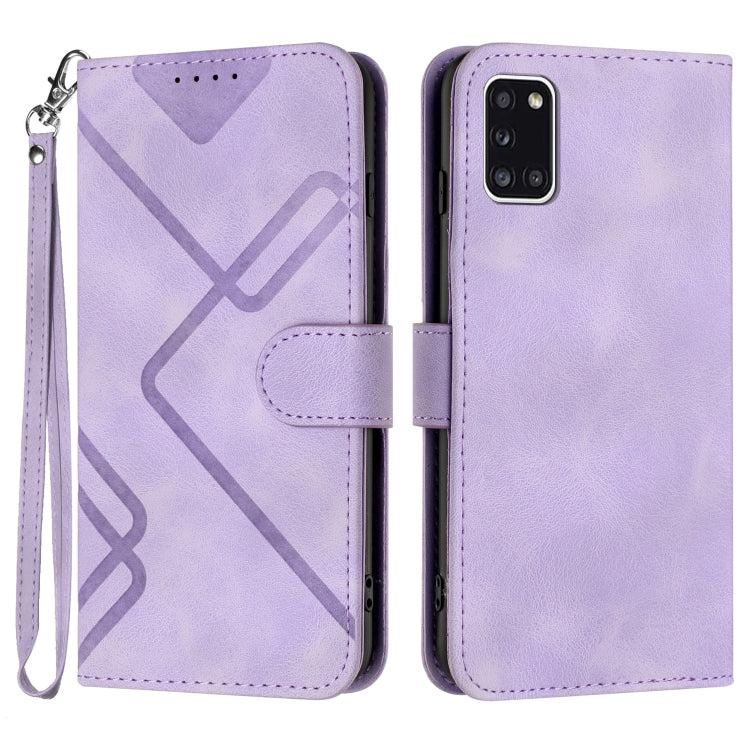 Line Pattern Skin Feel Leather Phone Case