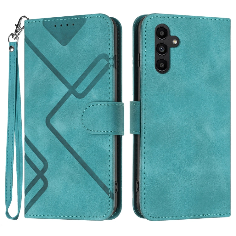Line Pattern Skin Feel Leather Phone Case