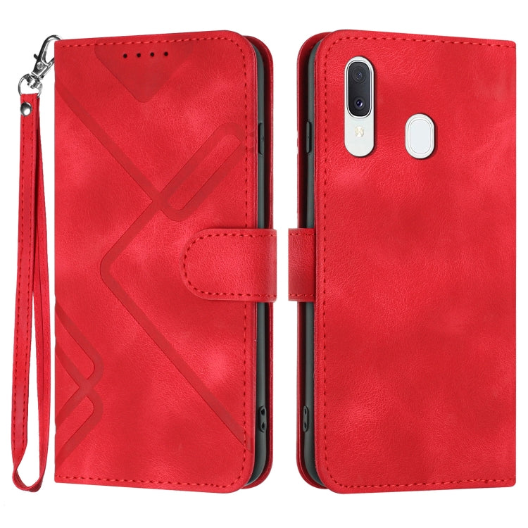 Line Pattern Skin Feel Leather Phone Case