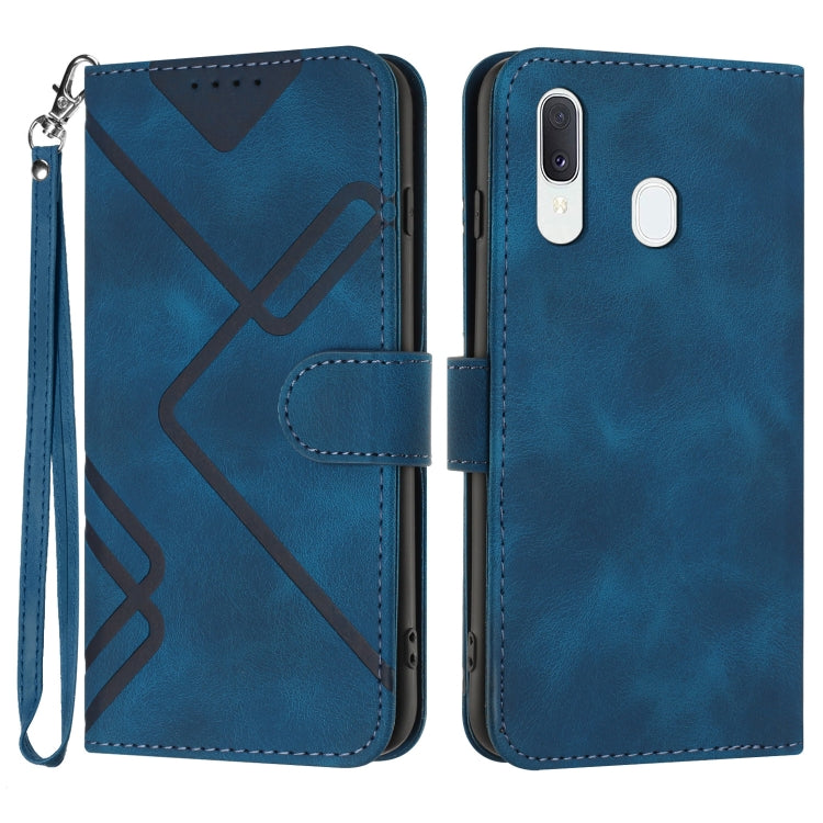 Line Pattern Skin Feel Leather Phone Case