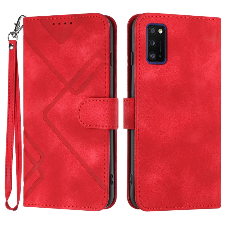 Line Pattern Skin Feel Leather Phone Case