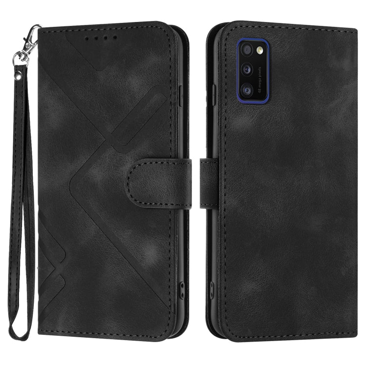 Line Pattern Skin Feel Leather Phone Case