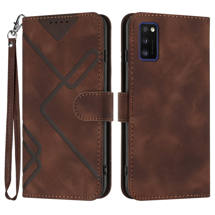 Line Pattern Skin Feel Leather Phone Case
