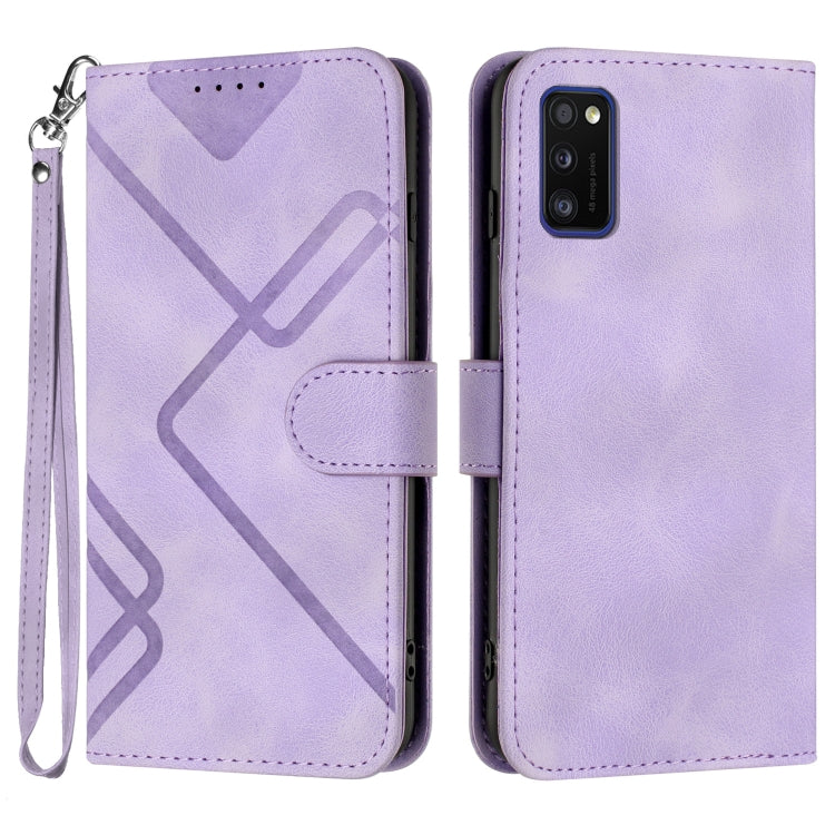 Line Pattern Skin Feel Leather Phone Case