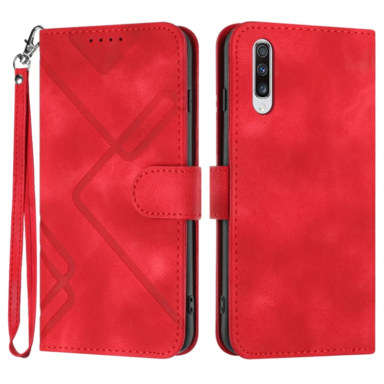 Line Pattern Skin Feel Leather Phone Case