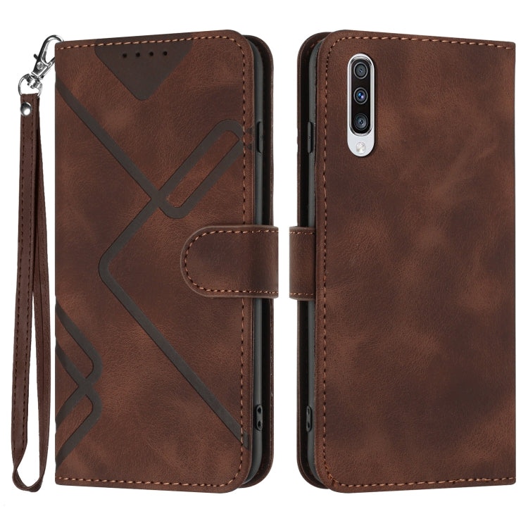 Line Pattern Skin Feel Leather Phone Case