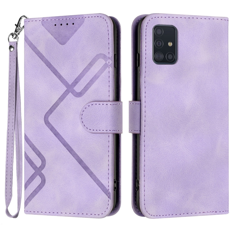 Line Pattern Skin Feel Leather Phone Case