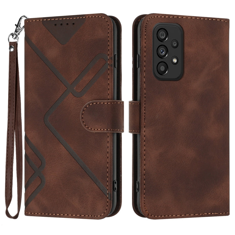 Line Pattern Skin Feel Leather Phone Case
