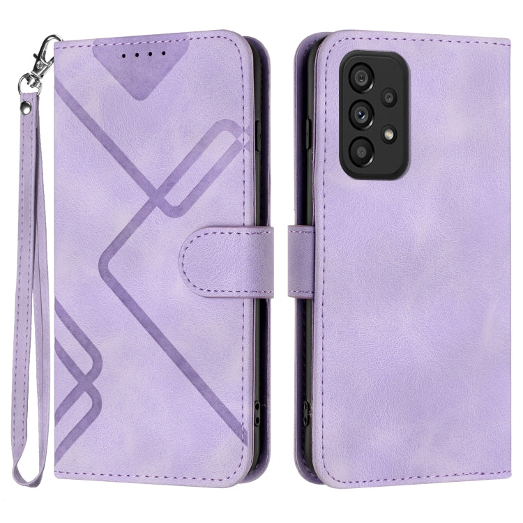 Line Pattern Skin Feel Leather Phone Case