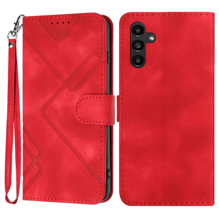 Line Pattern Skin Feel Leather Phone Case