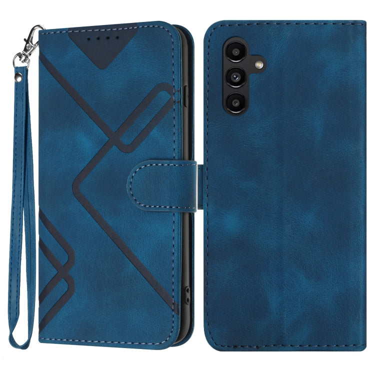 Line Pattern Skin Feel Leather Phone Case