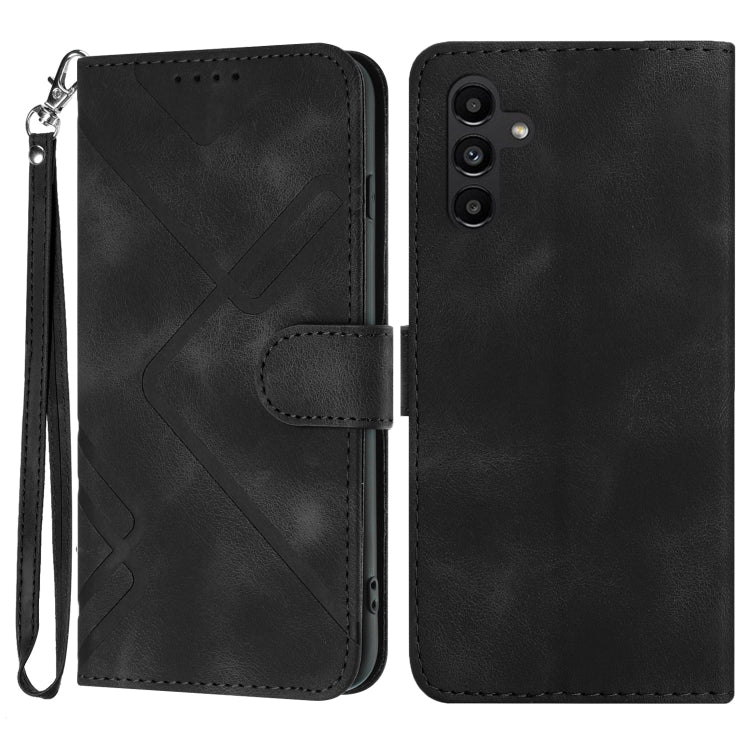Line Pattern Skin Feel Leather Phone Case