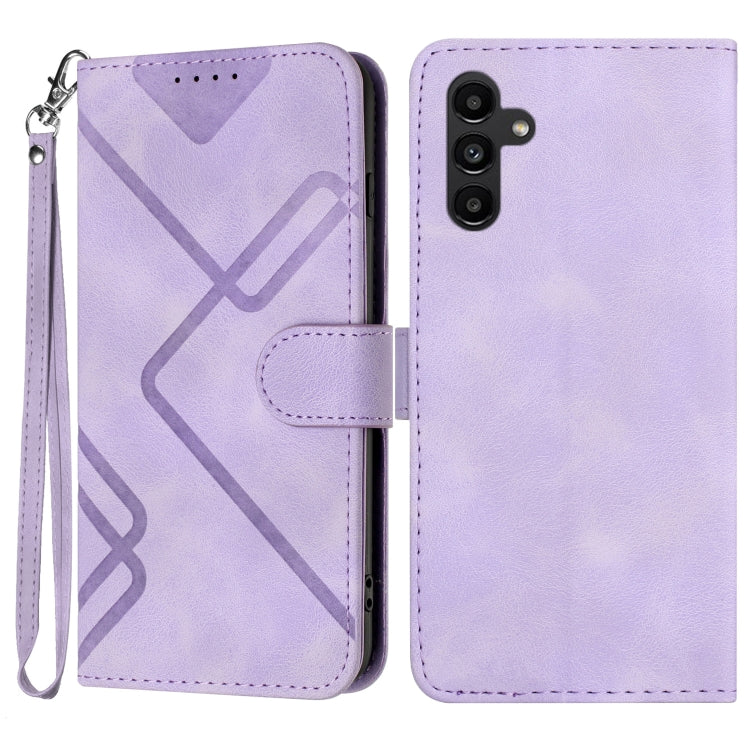 Line Pattern Skin Feel Leather Phone Case