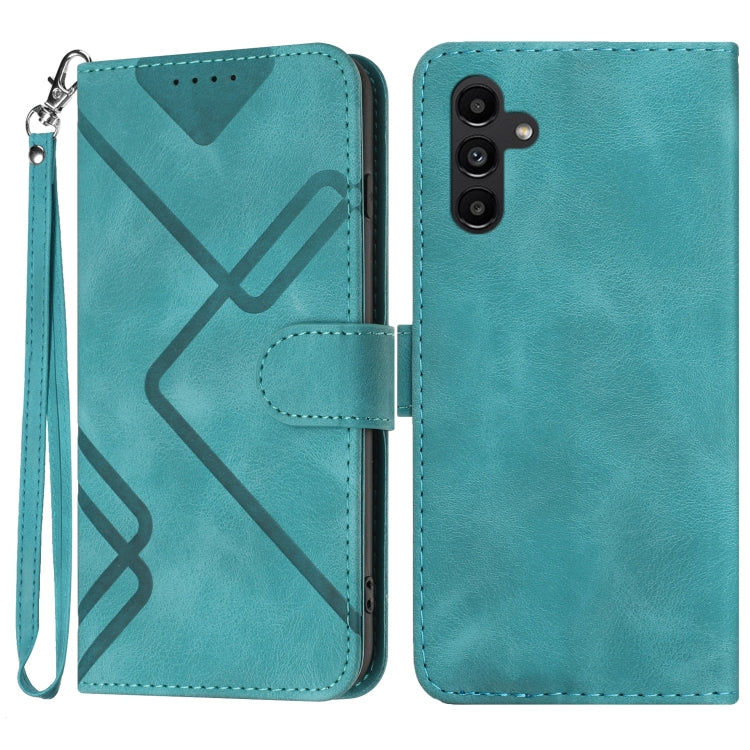 Line Pattern Skin Feel Leather Phone Case