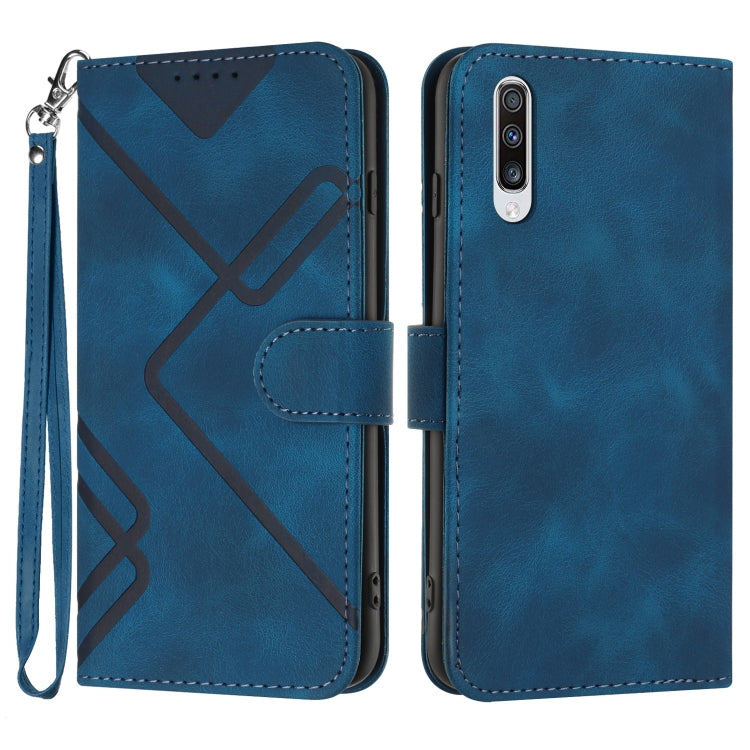 Line Pattern Skin Feel Leather Phone Case