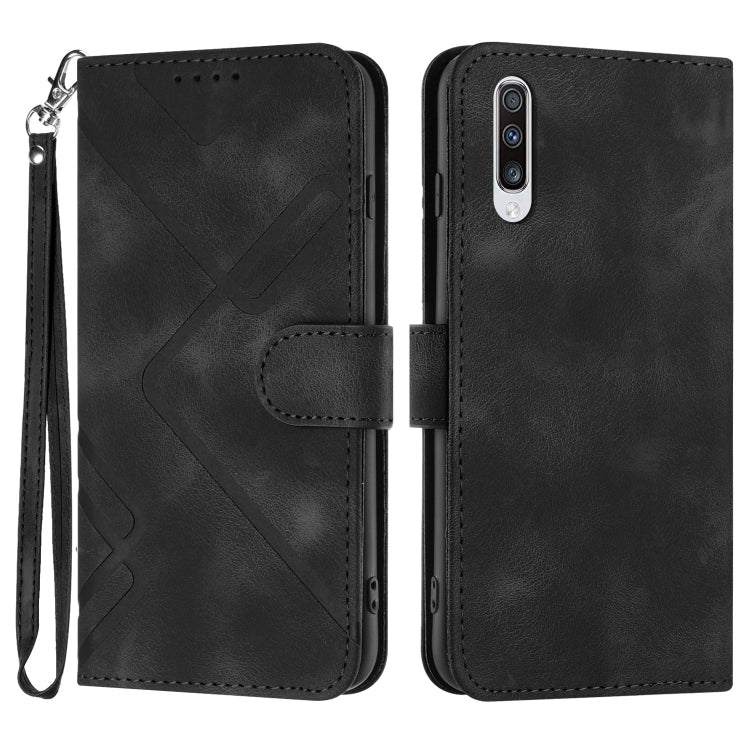 Line Pattern Skin Feel Leather Phone Case