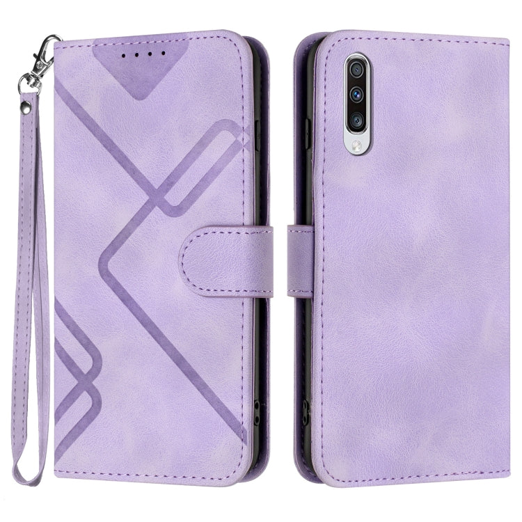 Line Pattern Skin Feel Leather Phone Case