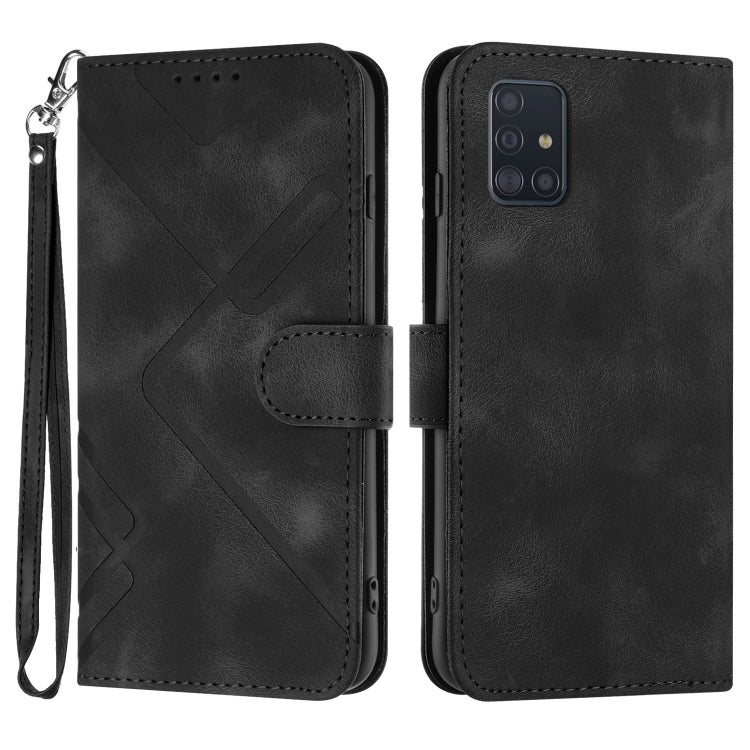 Line Pattern Skin Feel Leather Phone Case