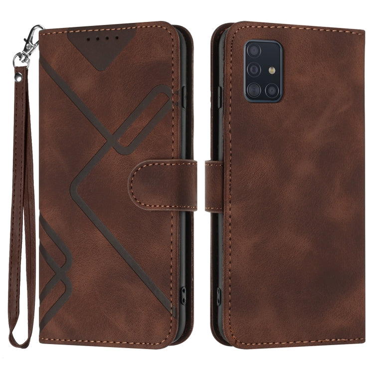 Line Pattern Skin Feel Leather Phone Case