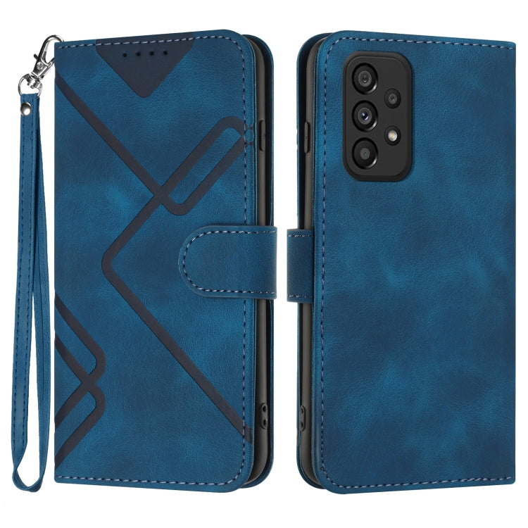 Line Pattern Skin Feel Leather Phone Case