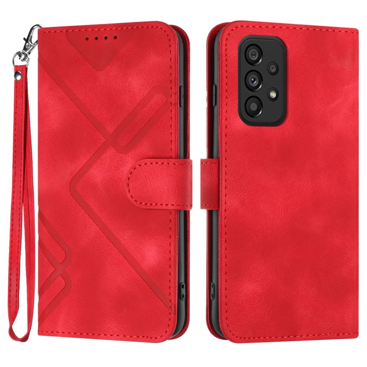 Line Pattern Skin Feel Leather Phone Case