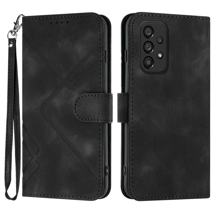 Line Pattern Skin Feel Leather Phone Case