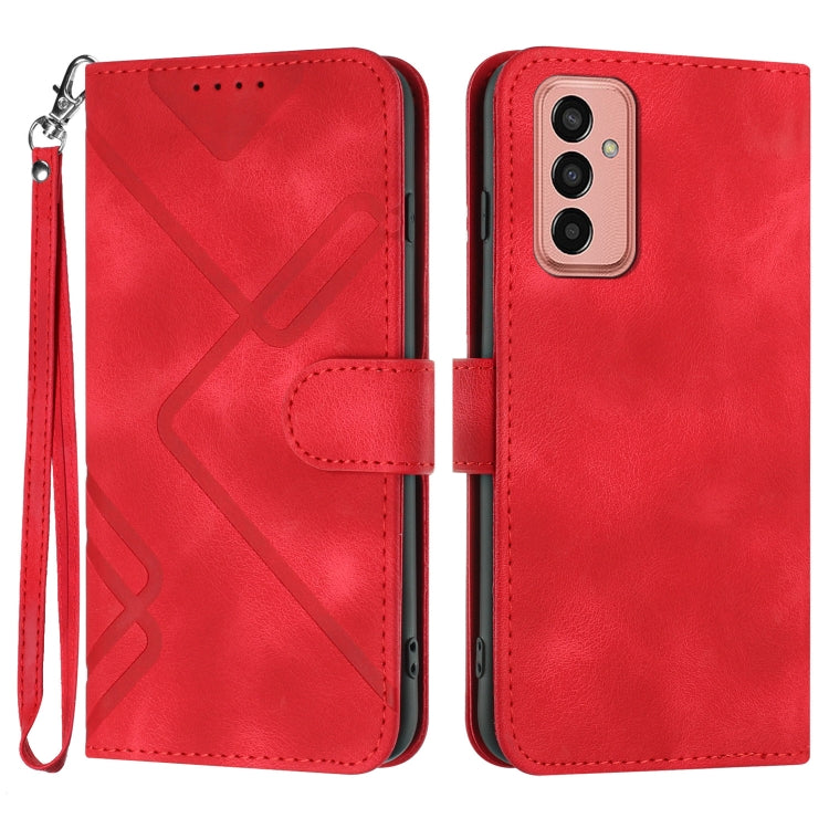 Line Pattern Skin Feel Leather Phone Case