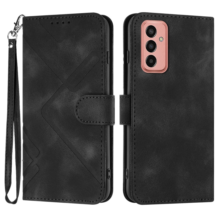 Line Pattern Skin Feel Leather Phone Case