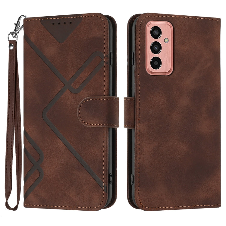 Line Pattern Skin Feel Leather Phone Case